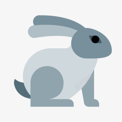 灰色的卡通小兔子图案素材