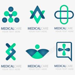 蓝绿配色创意医疗标志素材