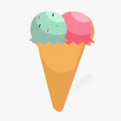 彩色卡通冰淇淋素材