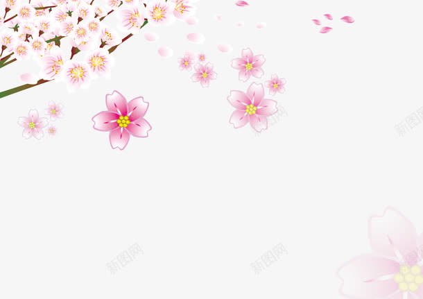 手绘桃花png免抠素材_88icon https://88icon.com 免扣手绘桃花 桃花树 桃花飘 粉色桃花 花瓣 飘落的花瓣