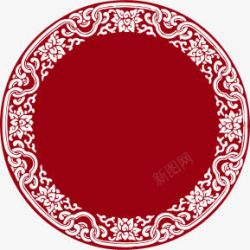 中秋节红色花纹图案素材