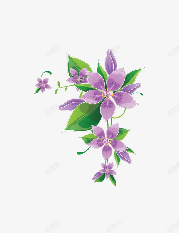 紫色的五瓣花png免抠素材_88icon https://88icon.com 五瓣花 紫色花 装饰品