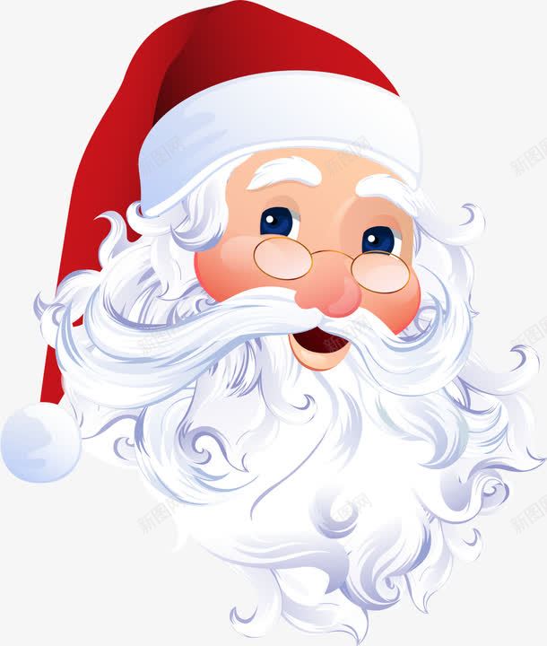 圣诞节圣诞老人头像png免抠素材_88icon https://88icon.com 可爱老爷爷 圣诞老人头像 圣诞节 开心 白色胡子 红色圣诞帽