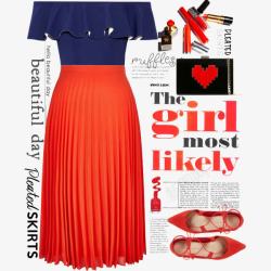 红色裙子和高跟鞋素材