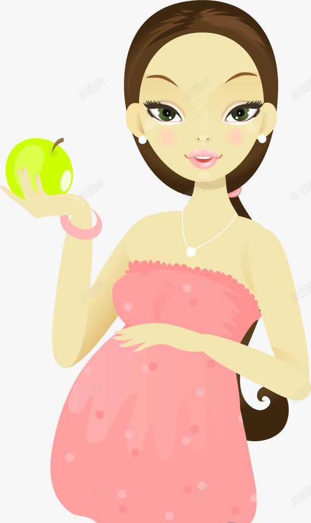 拿着苹果的孕妇png免抠素材_88icon https://88icon.com 人像 妈妈 孕妇 苹果