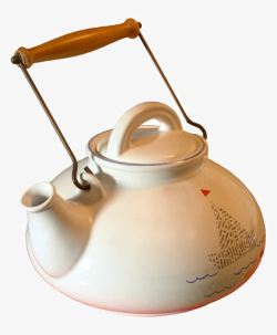 饮茶品茶白色茶壶高清图片