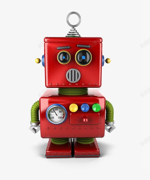 红色可爱的小机器人png免抠素材_88icon https://88icon.com 可爱 机器人 科学 科技 红色 金属制品