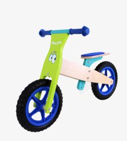 小型便捷儿童自行车可爱原木学两轮车高清图片