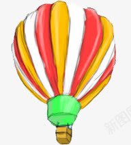 彩绘手绘红黄热气球png免抠素材_88icon https://88icon.com 彩绘 手绘 热气球 红黄