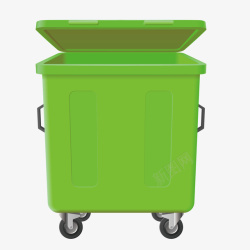 绿色垃圾桶塑料桶矢量图素材