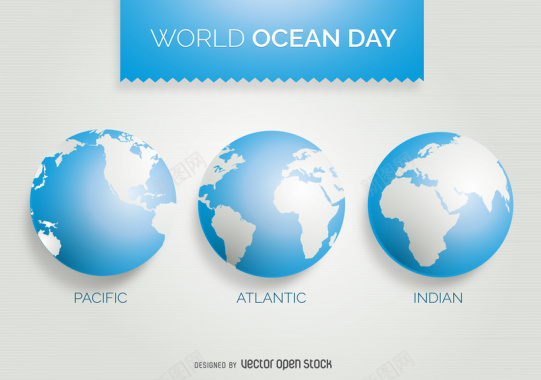 世界海洋日地球背景矢量图背景