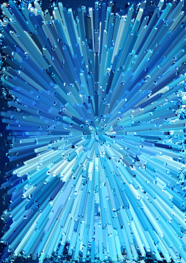 珊瑚蓝3D立体清透水晶放射柱体背景背景