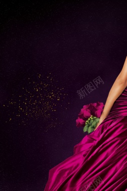 紫色礼服婚礼海报背景背景