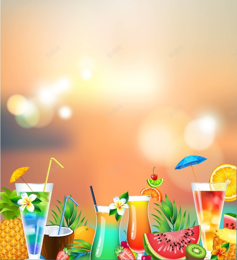 矢量炫彩手绘鸡尾酒背景ai设计背景_88icon https://88icon.com 夏日 手绘 派对 海滨 清新 清爽 炫彩 矢量 背景 酒吧 鸡尾酒 矢量图