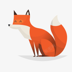 红白色卡通动物狐狸矢量图素材