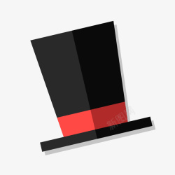 黑红色卡通魔术帽矢量图素材