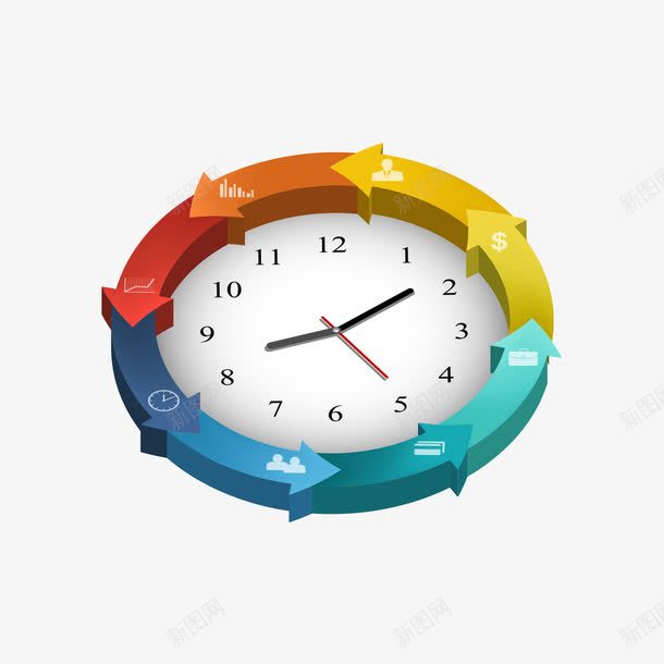 彩色时钟循环关系图png免抠素材_88icon https://88icon.com 彩色 循环关系图 时钟