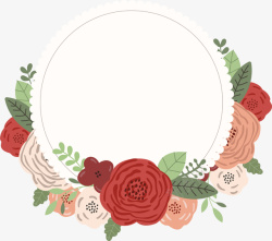 玫瑰花标题框矢量图素材