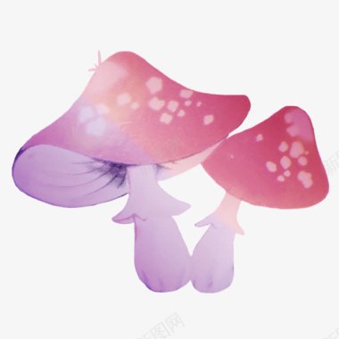 手绘红色小蘑菇图标图标