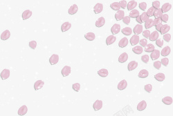 漫天飞舞的粉色花瓣矢量图素材