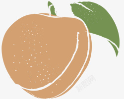 手绘水果桃子矢量图素材