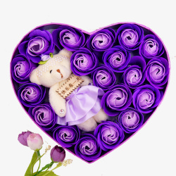 紫色玫瑰手工花素材