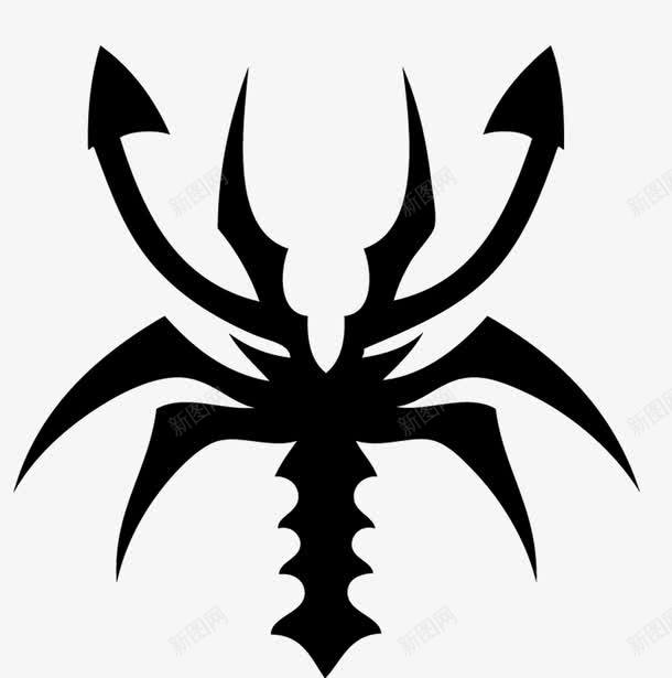 黑色动物纹身图案png免抠素材_88icon https://88icon.com 动物 图案 纹身 虾 黑色