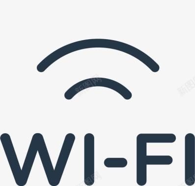 英文拼写wifi蓝色信号图标图标