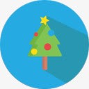 圣诞大狂欢圣诞树圆形图标装饰图标
