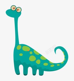 食草恐龙绿色斑点蓝色食草梁龙恐龙高清图片