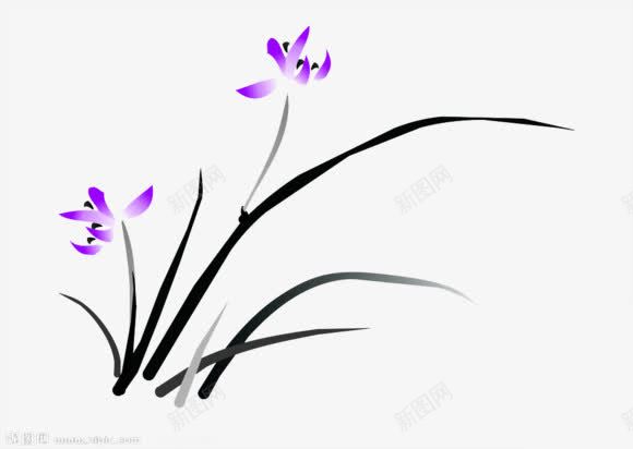 紫色水墨花朵装饰png免抠素材_88icon https://88icon.com 水墨 紫色 花朵 装饰