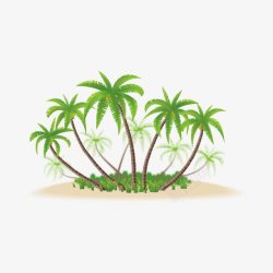 海滩边的椰子树素材