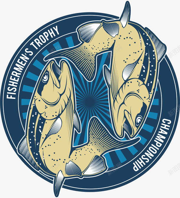 蓝色创意版的小鱼标签png免抠素材_88icon https://88icon.com 动漫动画 动物 卡通手绘 小鱼 标签 装饰图