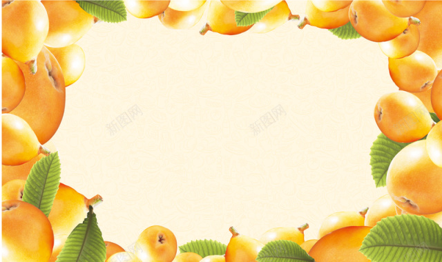 枇杷水果水果店海报背景矢量图背景