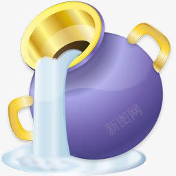 水瓶样机水瓶座星座Zodiacicons图标图标