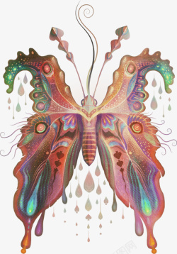 彩绘蝴蝶图案背景素材