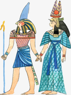 手绘埃及法老皇后矢量图素材