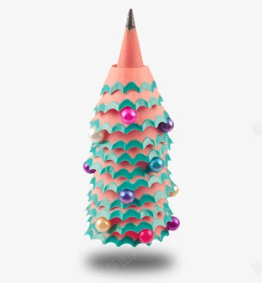 铅笔创意圣诞树png免抠素材_88icon https://88icon.com 削铅笔