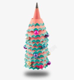 铅笔创意圣诞树素材
