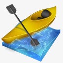 夏季海报素材下载皮艇激流回旋夏季奥运会图标图标
