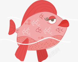 红色的嘴唇鱼矢量图素材