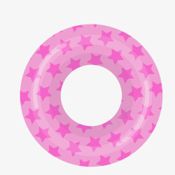 粉色星星创意游泳圈矢量图素材