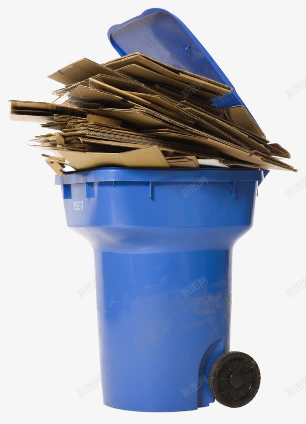装满的垃圾箱png免抠素材_88icon https://88icon.com 垃圾箱 环保 蓝色
