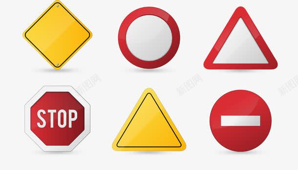 道路警告标志警示标志矢量图图标图标