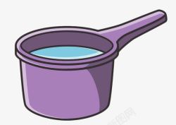 水勺手绘紫色蓄水水勺高清图片