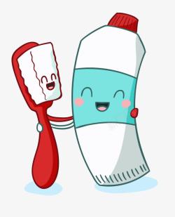 卡通牙刷牙膏素材