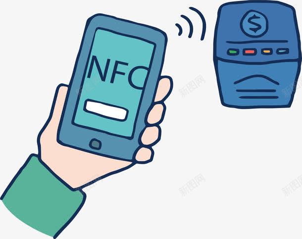 NFC手机买单png免抠素材_88icon https://88icon.com NFC NFC支付 手机买单 手机支付 手绘风 矢量png