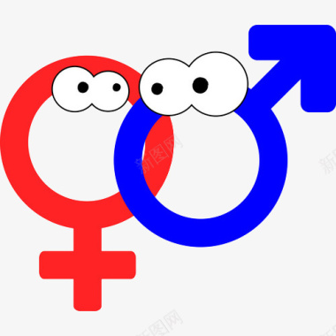 卡通可爱的性别男女标志图标图标