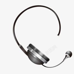黑色金属质感耳机素材