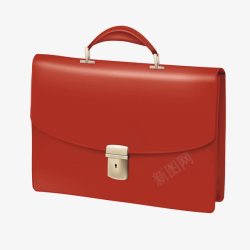 红色公文皮包手提箱素材